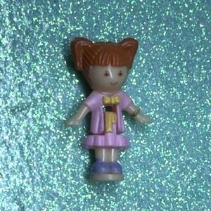 Vintage Polly Pocket 1996 Jewel Magic Ball Rebecca Girl Mini Figure Doll Redhead